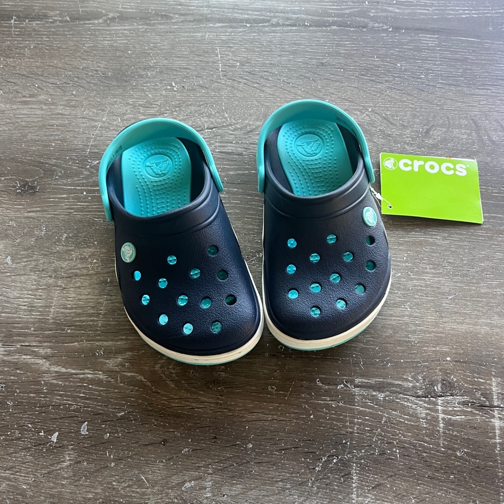 NEW! CROCS Kids Sandals - Dark Blue and Aqua